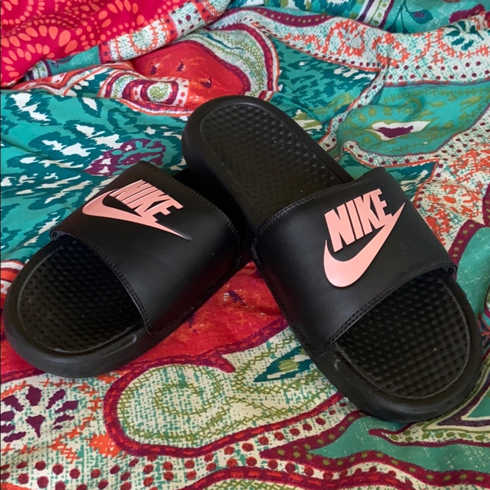 Rose Gold Nike Slides